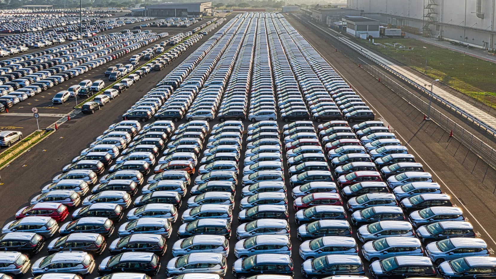 Rows of cars